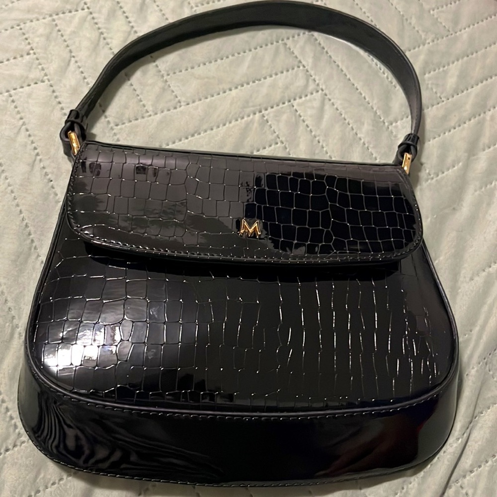 New 2 pockets mini black bag .